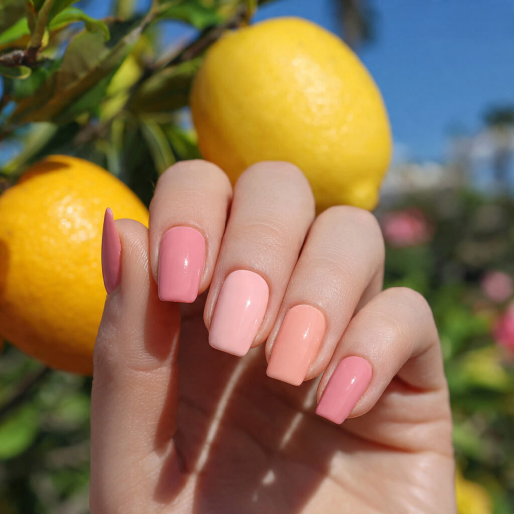 attractive pink lemonade duo blush peachy pink nai
