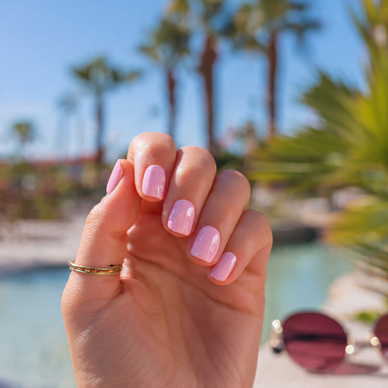 Pink Nails Short