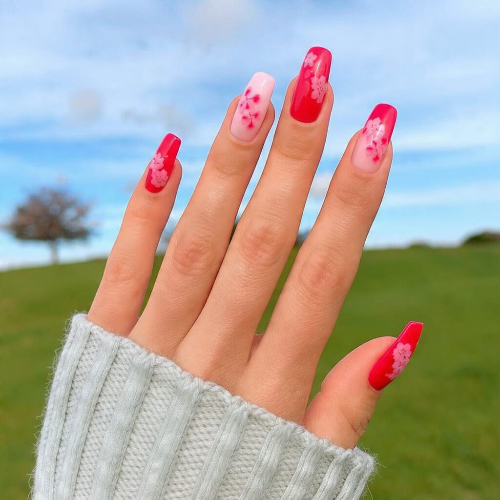 attractive red and pink alternating cherry girl se