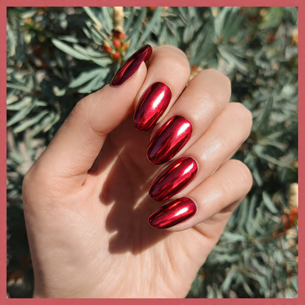 attractive red chrome gel nails nails with summer