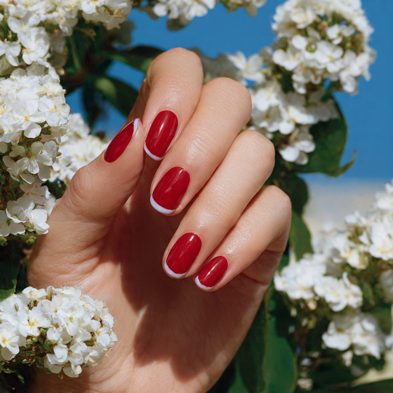 Red French Nails