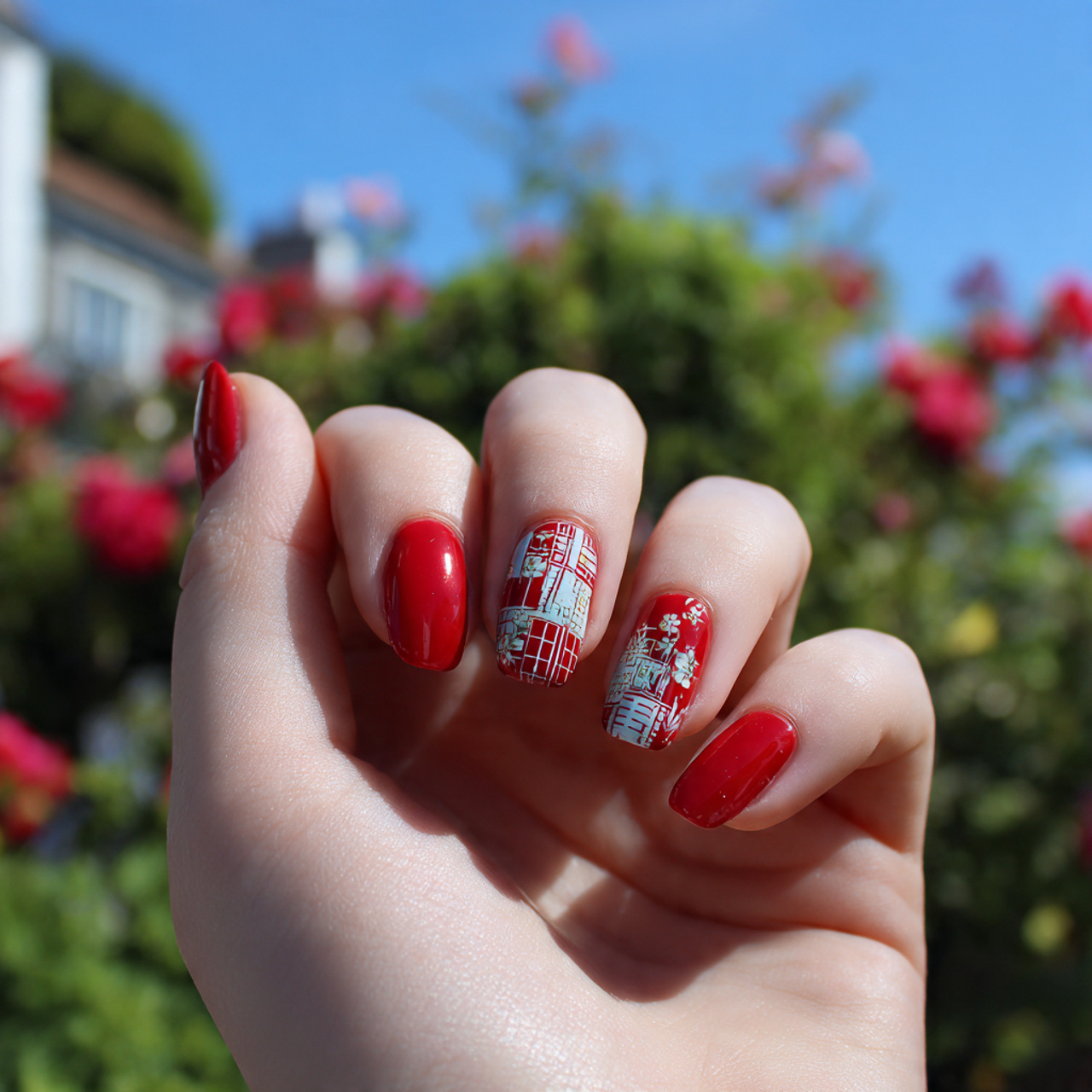 Red Square Nails