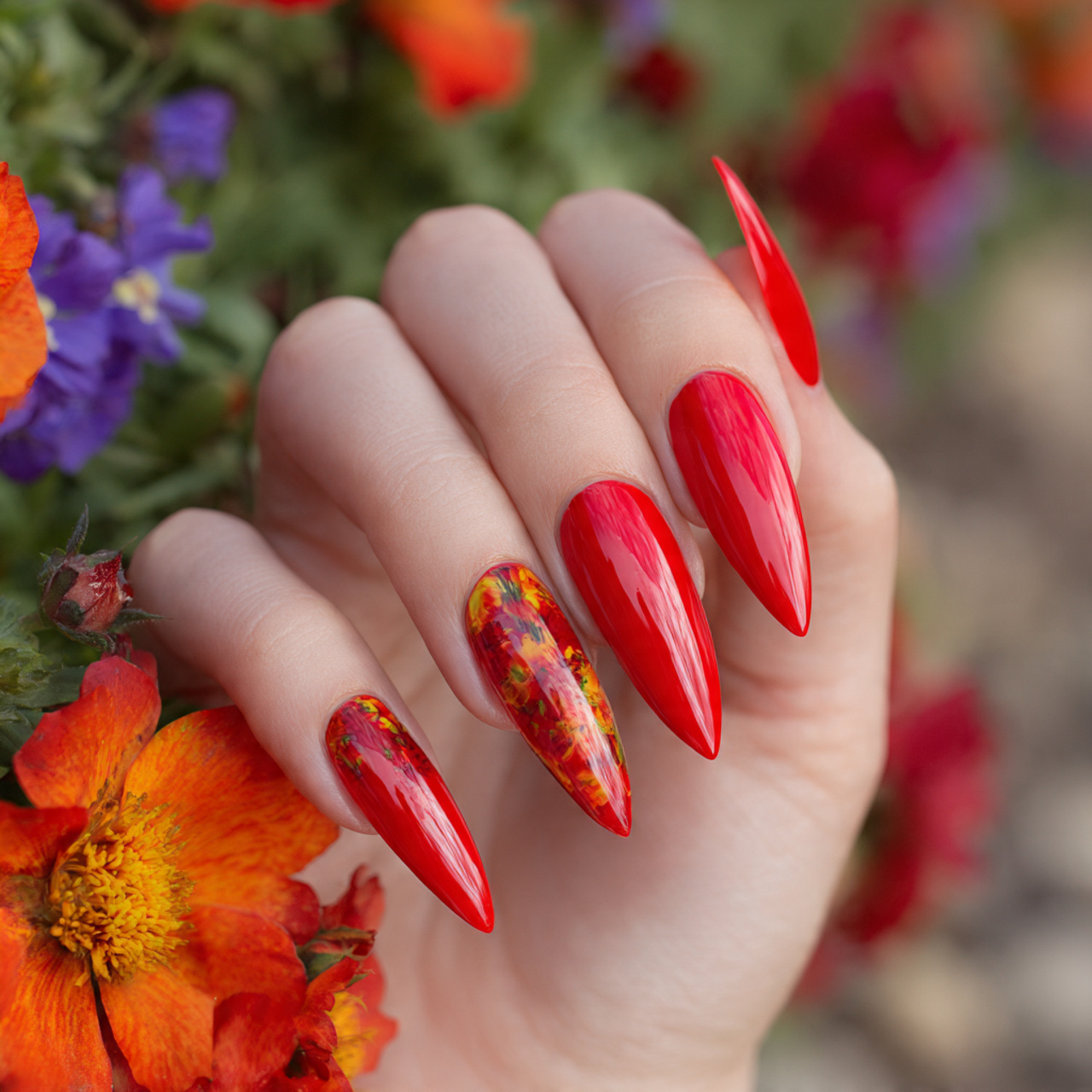 Red Stiletto Nails