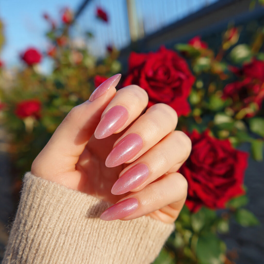 attractive rose aura clean girl elevated nails wit