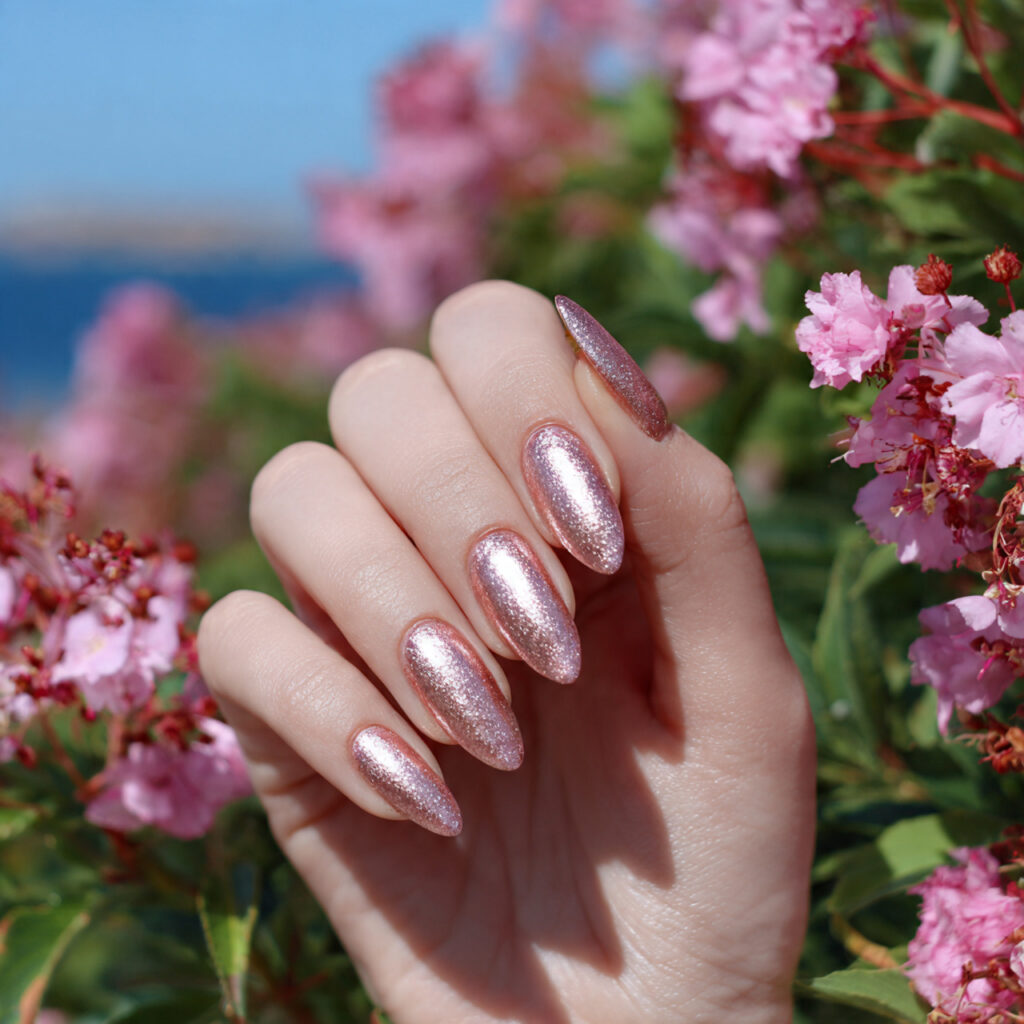 Nail Inspo Almond: 12 Dreamy Almond Nail Ideas You’ll Want to Save Instantly 8 attractive rose gold glazed almond nails with outd