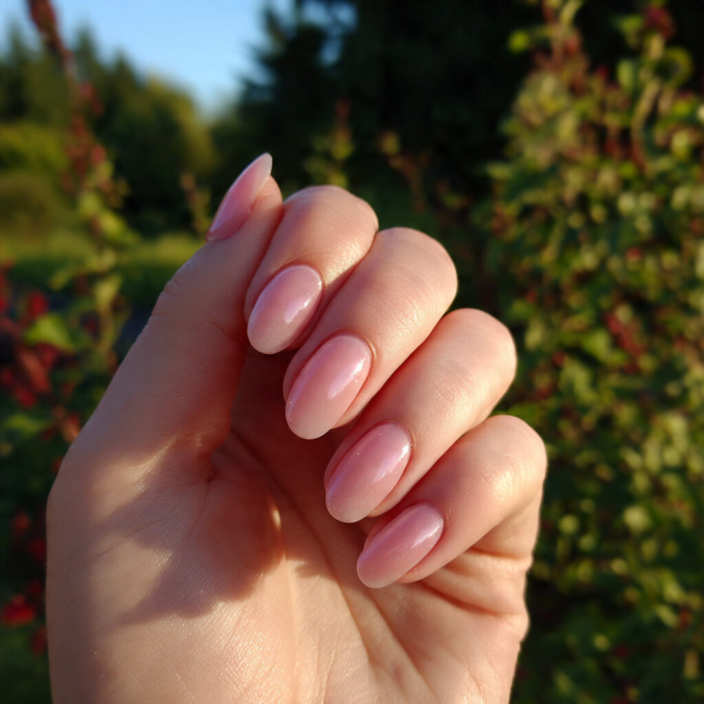 Nail Inspo 2026: 14 Aesthetic Nail Ideas That Feel So Fresh, Soft, and Trendy 5 attractive rose quartz aura nails with outdoor bac