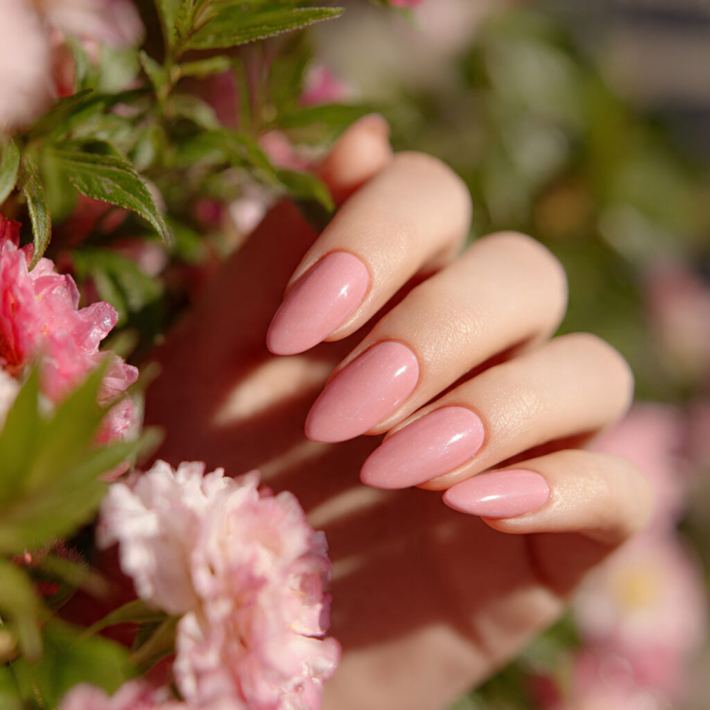 Short Almond Acrylic Nails: 14 Dreamy Designs That Feel Soft, Chic, and So Save-Worthy 13 attractive rosy aura short almond acrylic nails wi