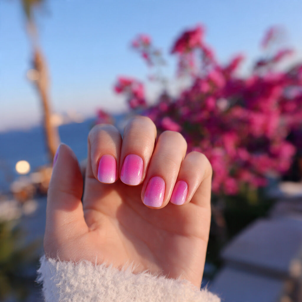 attractive rosy aura short nail short nails with o