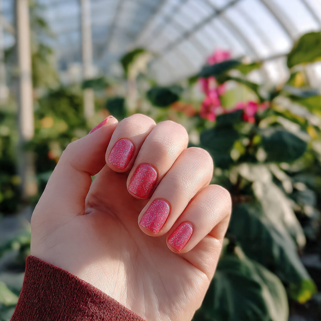 attractive rosy aura short nails inspo with outdoo
