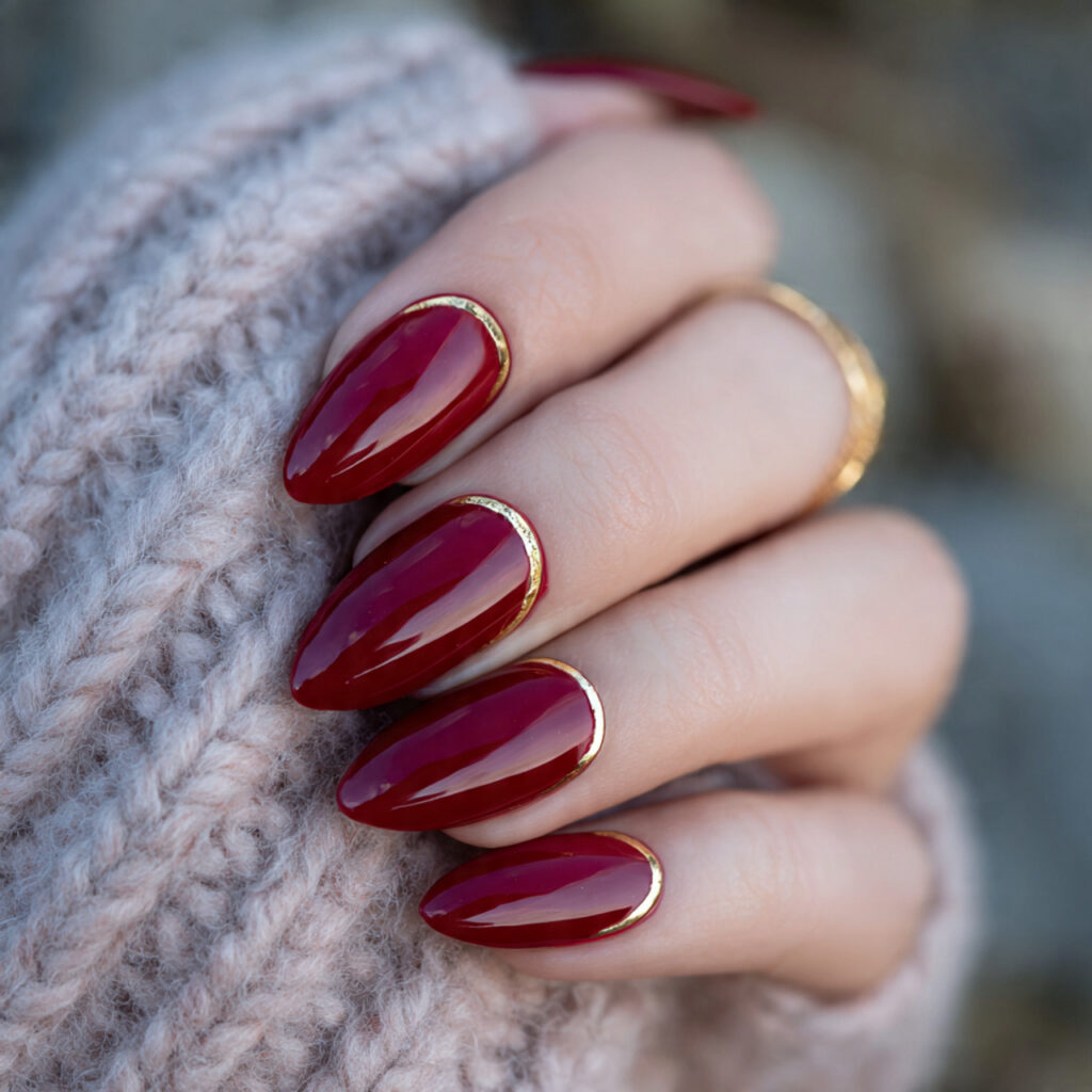 attractive scarlet cat eye with gold cuticle line