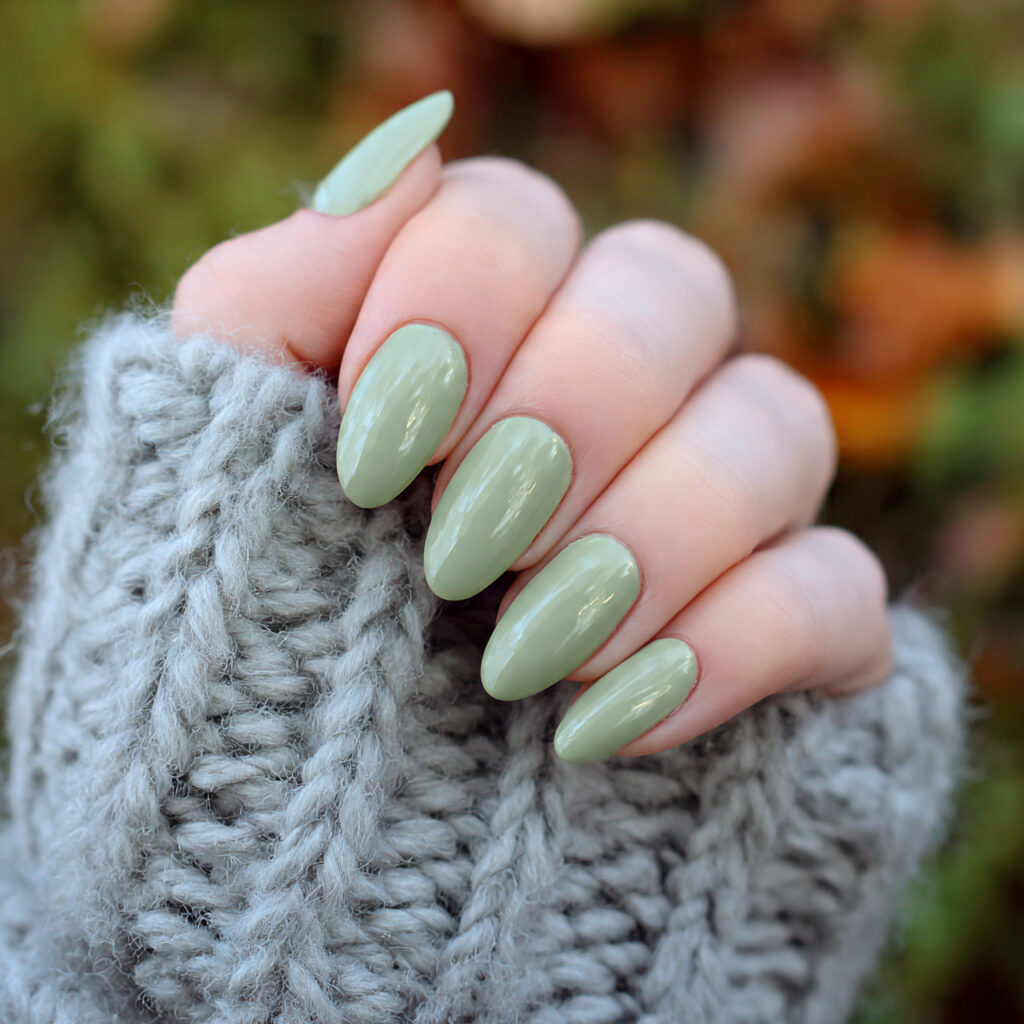 Nail Inspo 2026: 14 Aesthetic Nail Ideas That Feel So Fresh, Soft, and Trendy 8 attractive serene sage green nails with outdoor ba