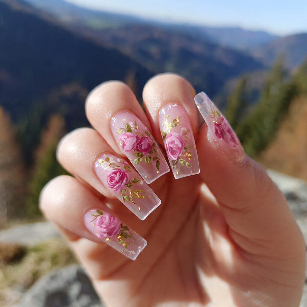 Nail Inspo Pink: 14 Dreamy Pink Nail Ideas You’ll Want to Save Immediately 3 attractive sheer rose jelly nails with outdoor bac