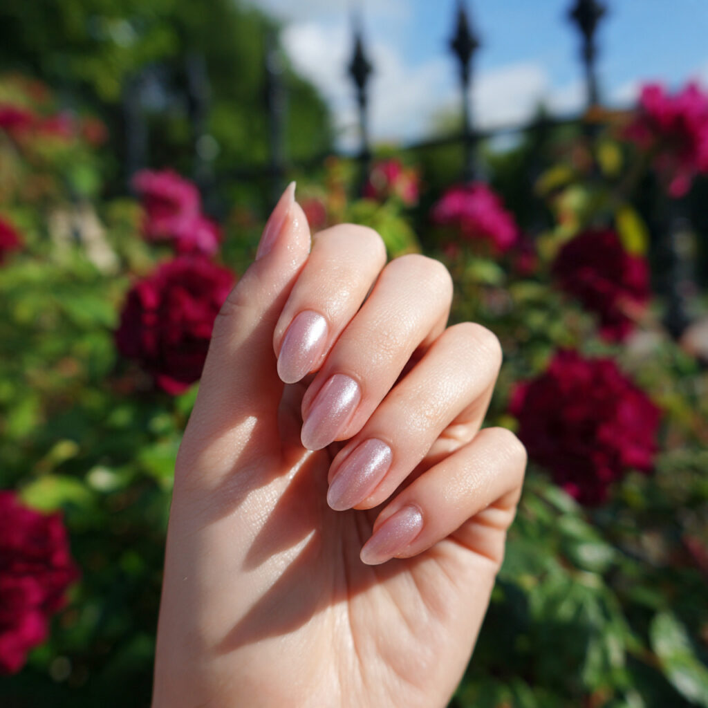 attractive sheer simple shine nails with outdoor s 1