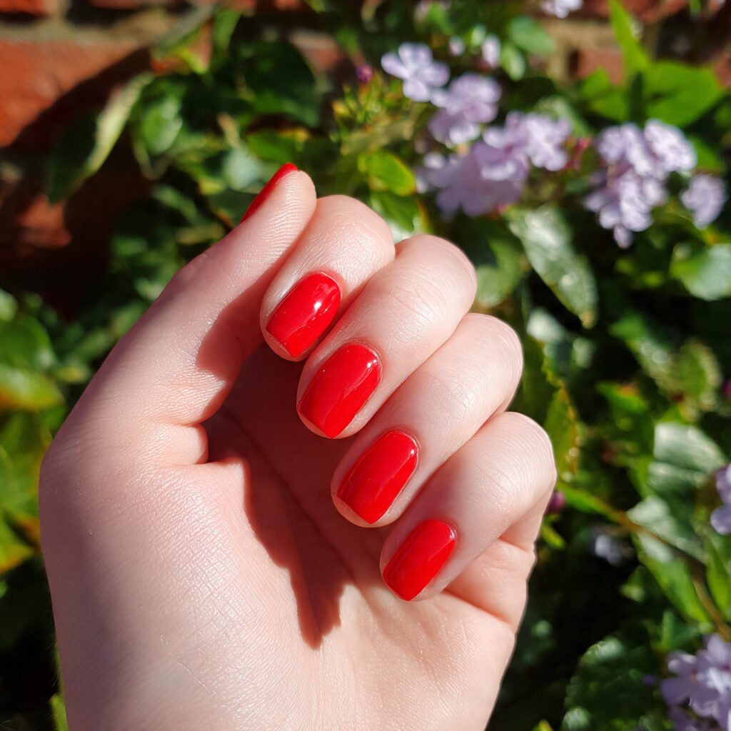 attractive short bright red acrylic everyday chicn