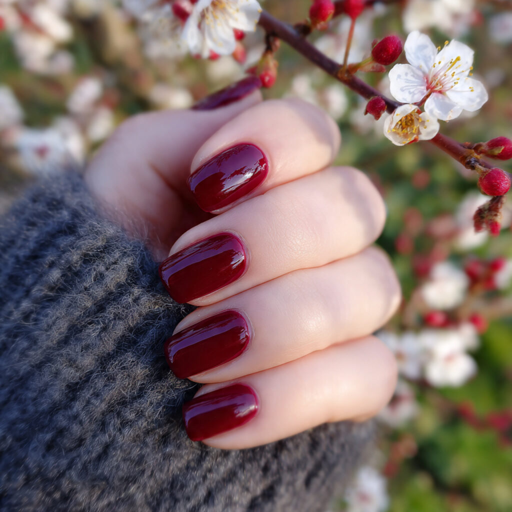Red Nails Aesthetic: 14 Soft, Trendy & Pinterest-Perfect Ideas You’ll Want to Save 1 attractive short glossy cherry square nails with o