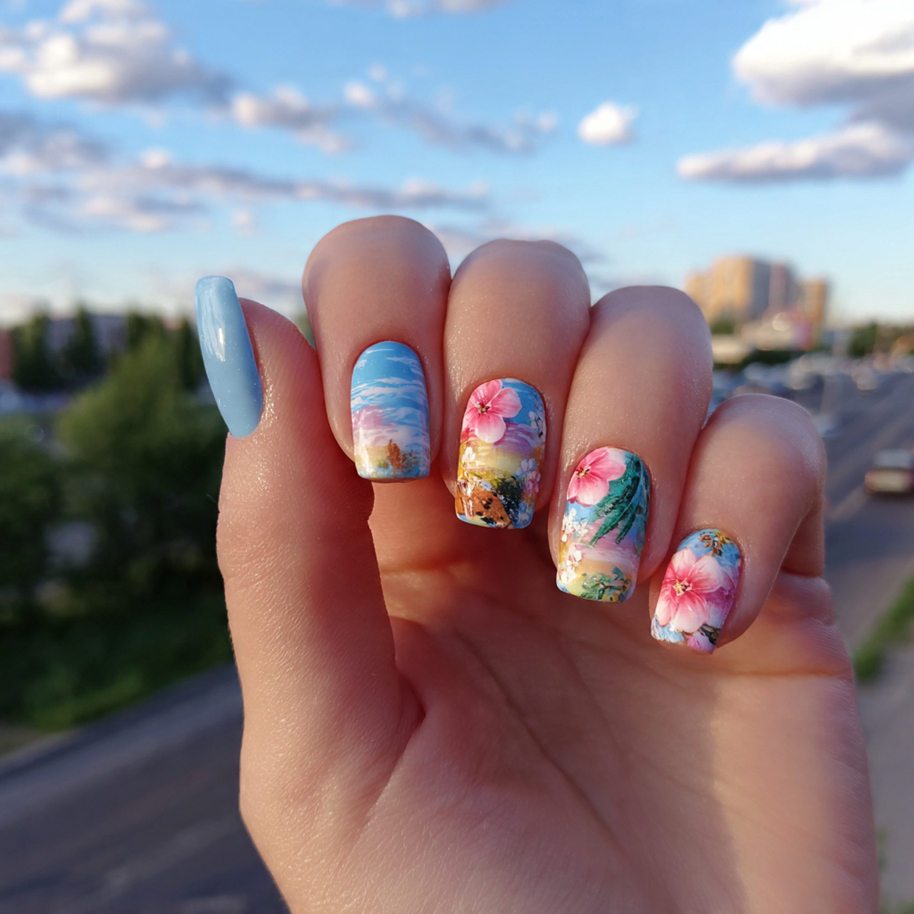 Short Square Acrylic Nails