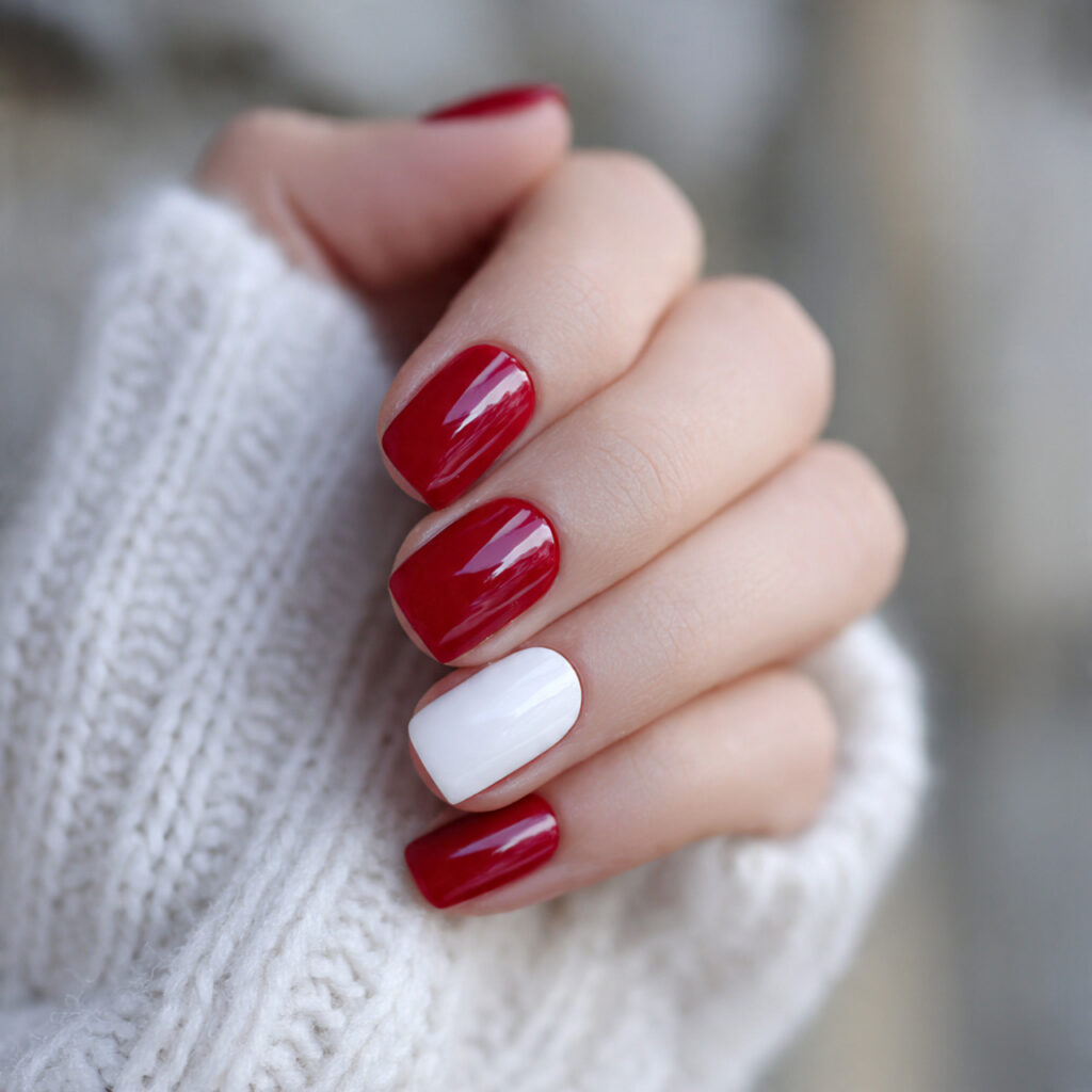 attractive short square alternating white and cher