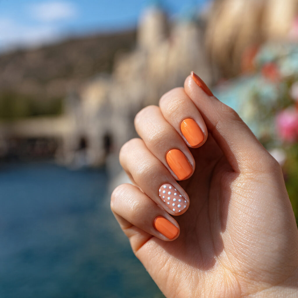 attractive single dot accent minimal chic nails wi