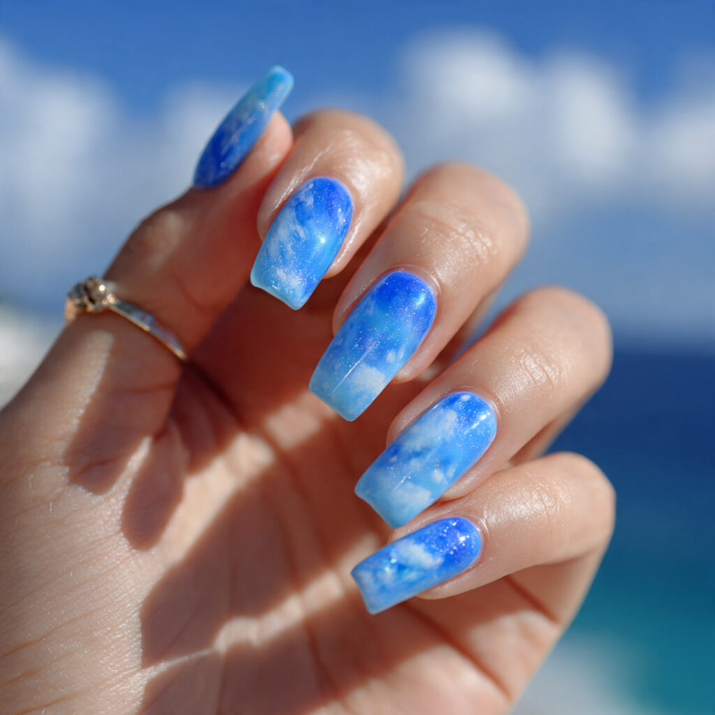 attractive soap nails with glossy glaze with outdo