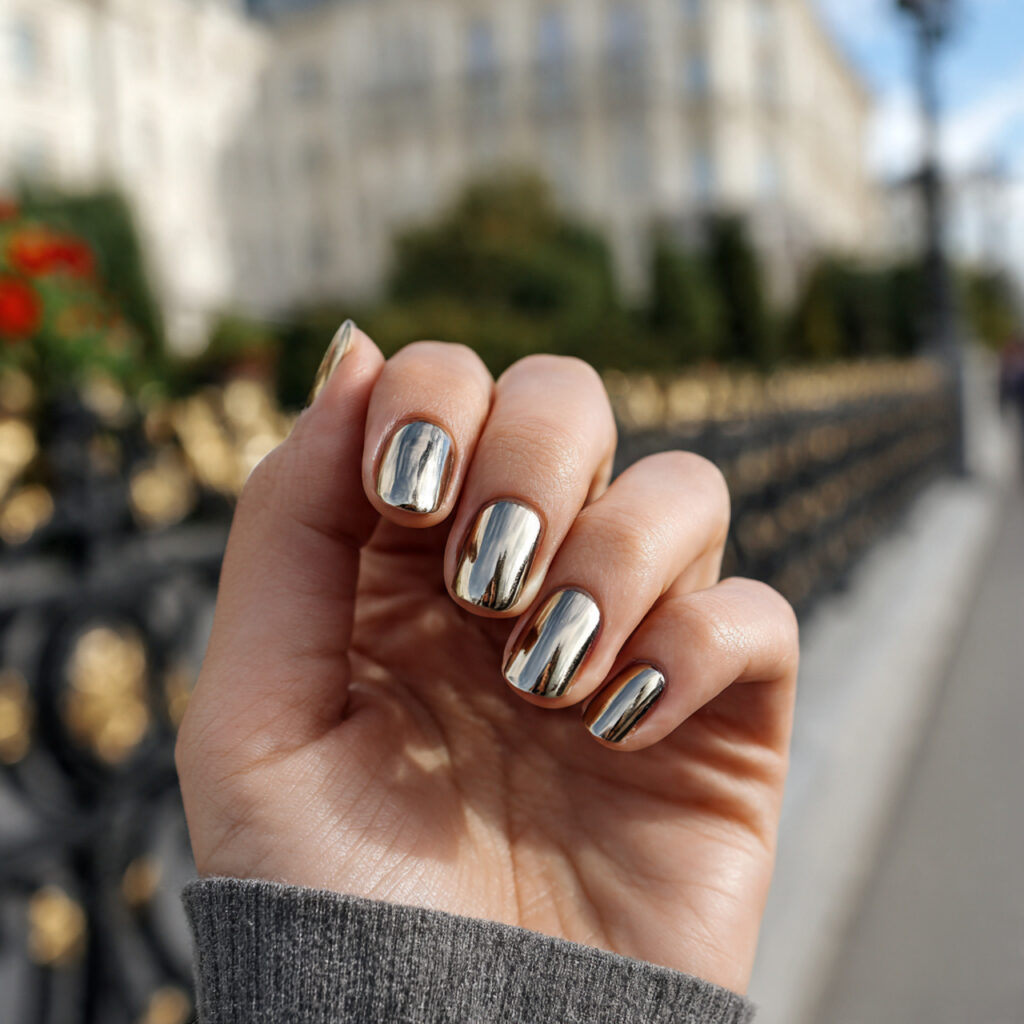 attractive soft chrome french short nails short na
