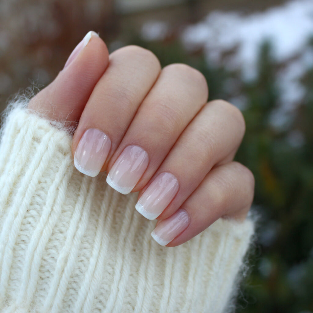 attractive soft white micro french on milky with o