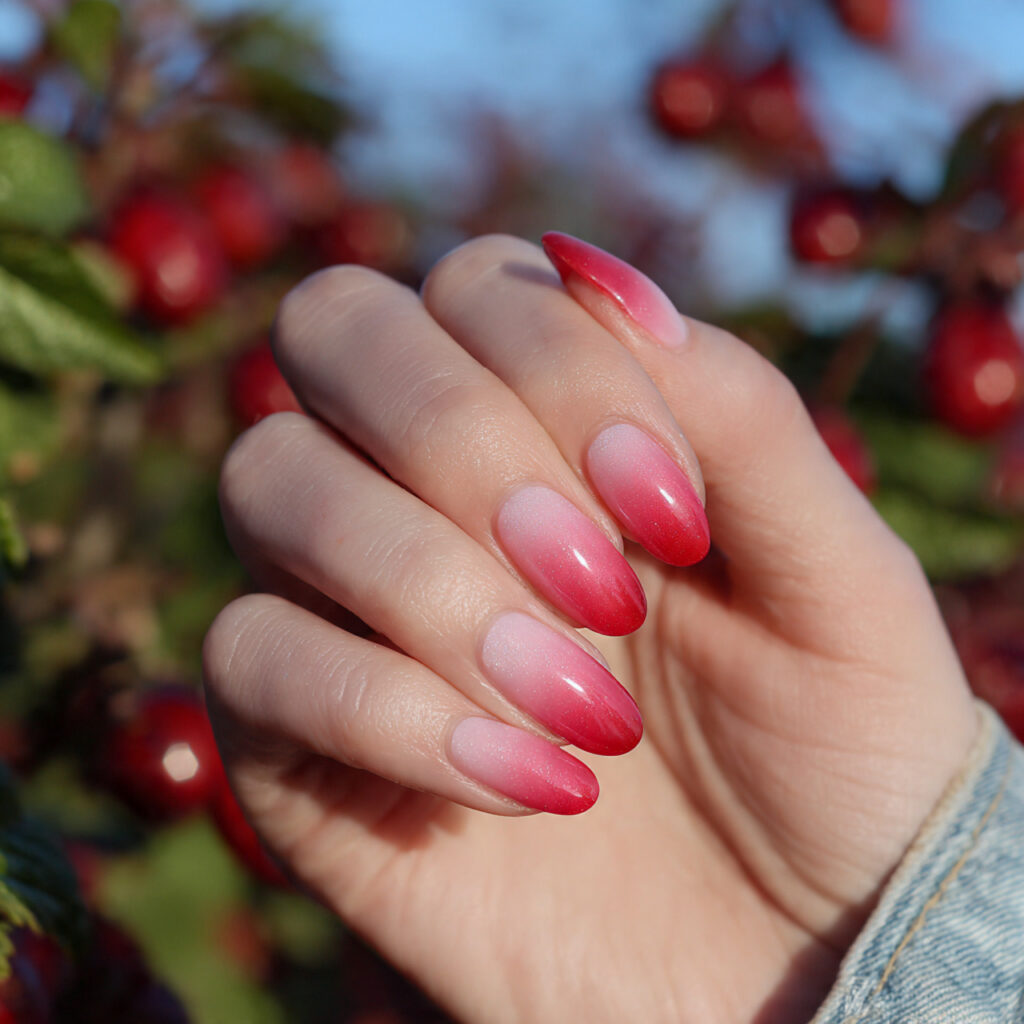Red Nails Aesthetic: 14 Soft, Trendy & Pinterest-Perfect Ideas You’ll Want to Save 6 attractive strawberry milk ombre into red nails wi 1