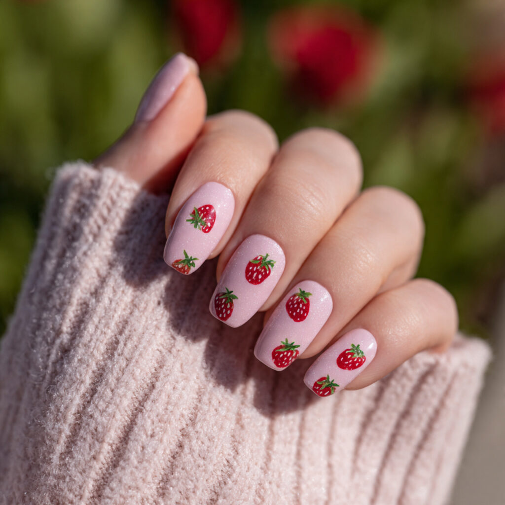 attractive strawberry milk pink nails nails with o