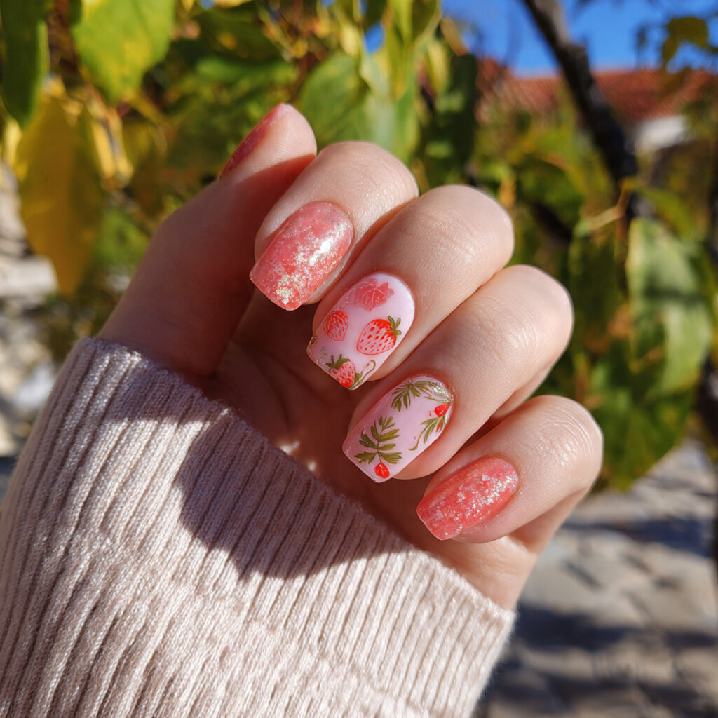 attractive strawberry milk short gel nails short n