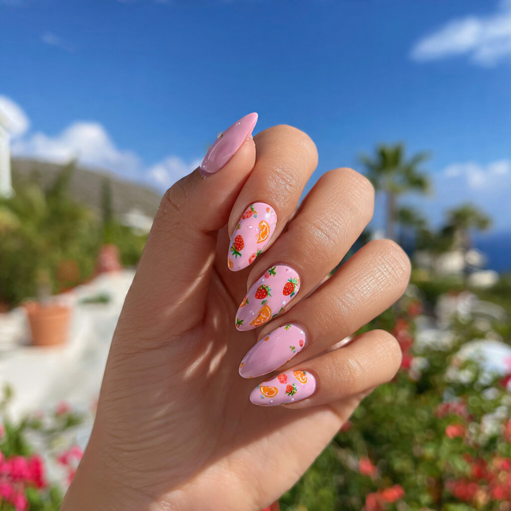 attractive strawberry milk short stiletto nails wi