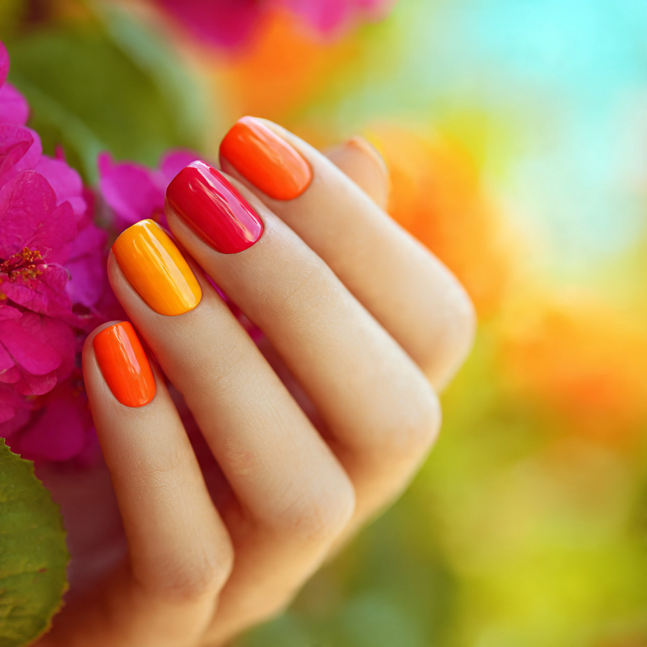 Summer Nails Bright Colors