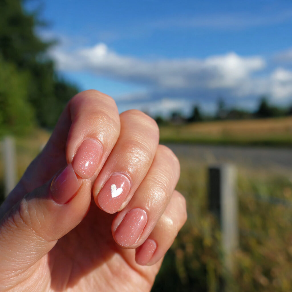 attractive tiny heart on one only nails with outdo 1
