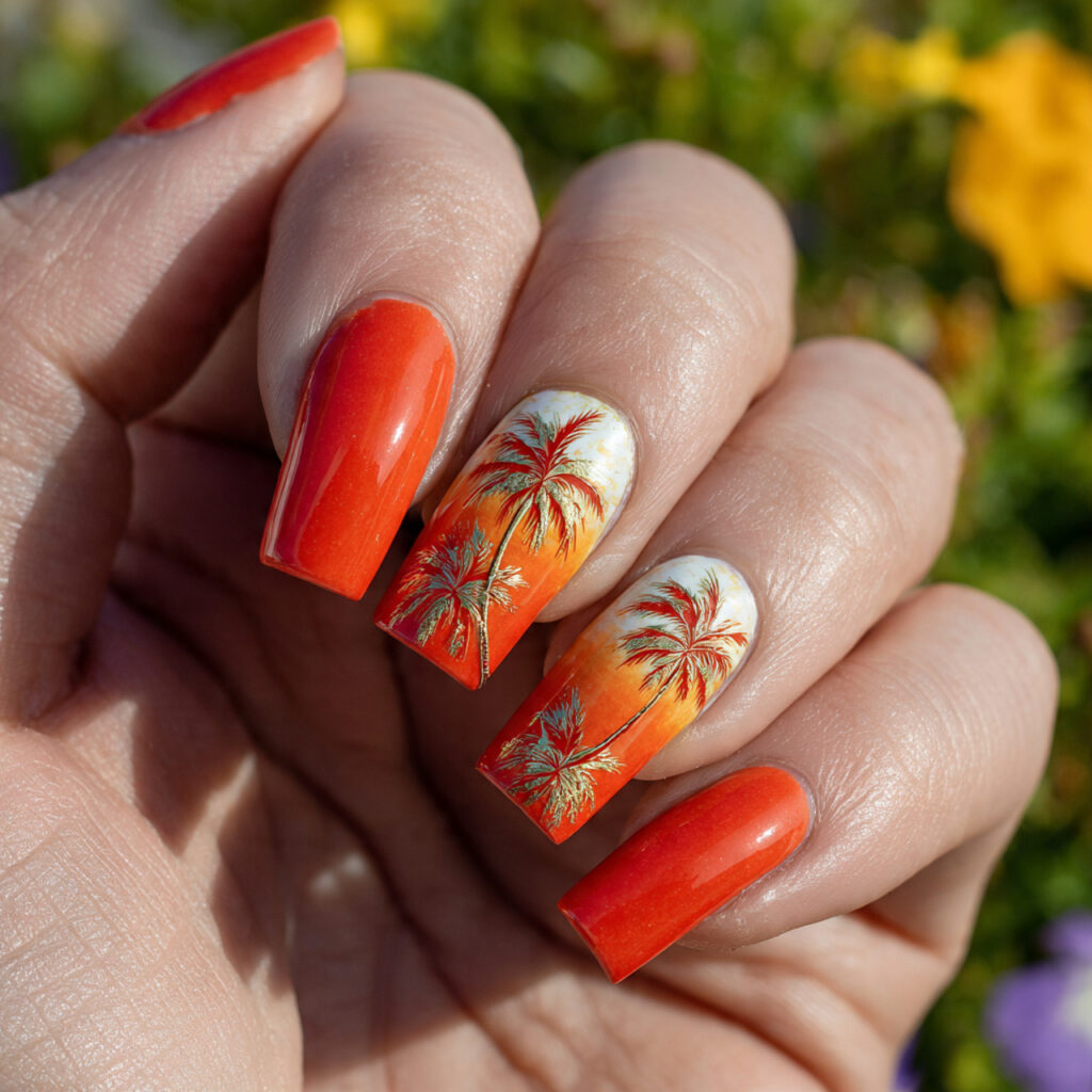 attractive tropical palm tip detail minimal versio