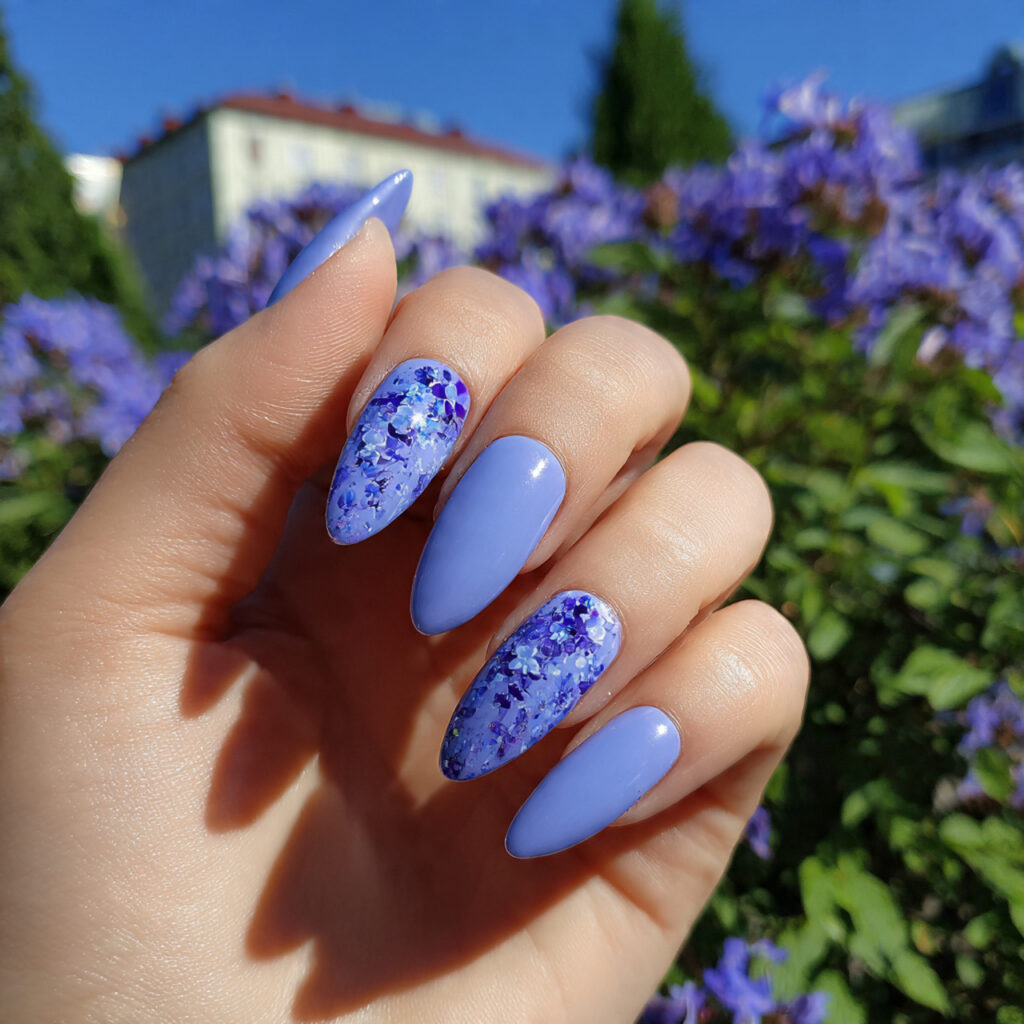 Nail Inspo Almond: 12 Dreamy Almond Nail Ideas You’ll Want to Save Instantly 14 blueberry milk almond nails with outdoor summer ba
