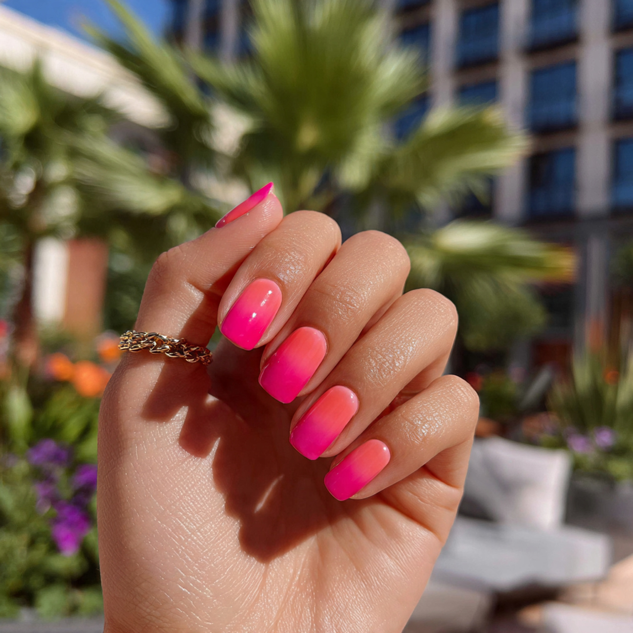 Pink Ombre Nails