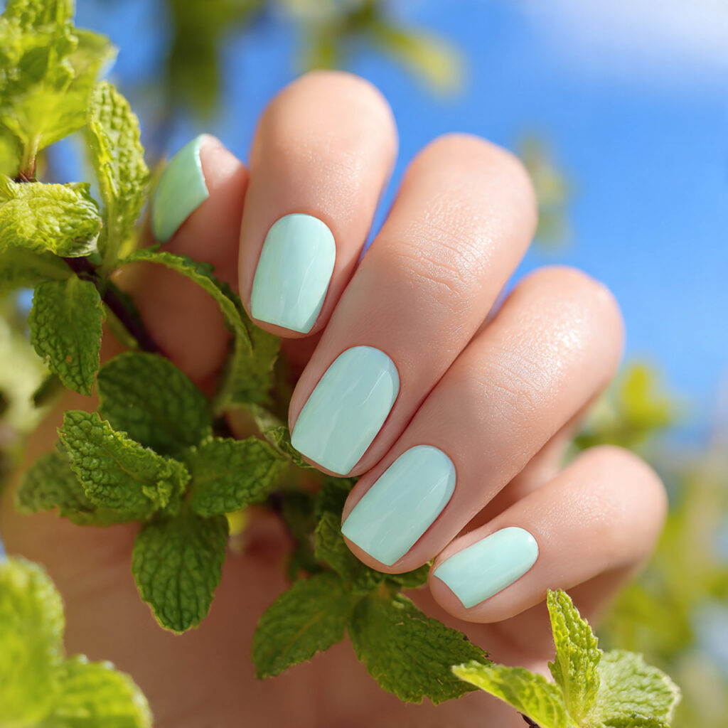 Summer Nails Square: 16 Dreamy Designs You’ll Want to Screenshot Immediately 16 attractive mint green short square nails with outd