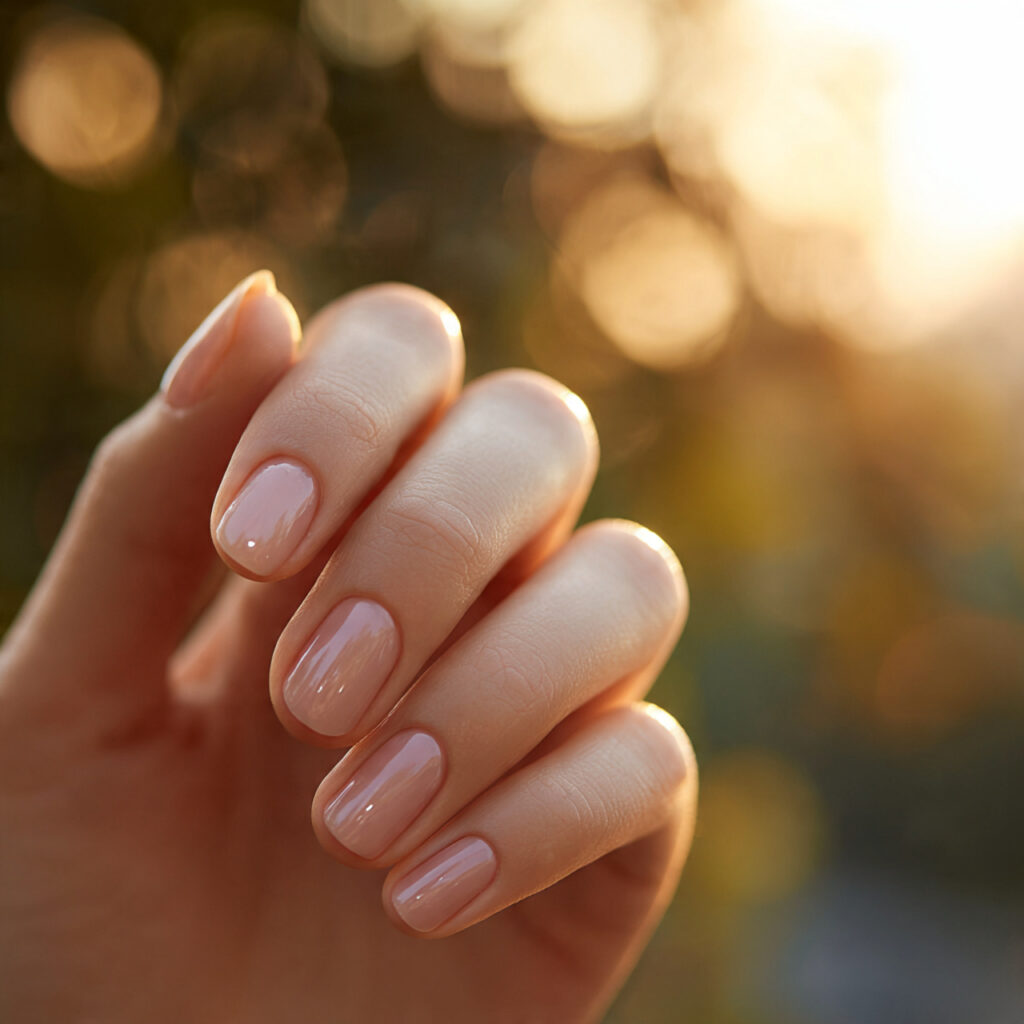 Summer Nails Aesthetic: Soft, Dreamy Looks You’ll Want to Save 3 close up of one attractive hand with beige soft na