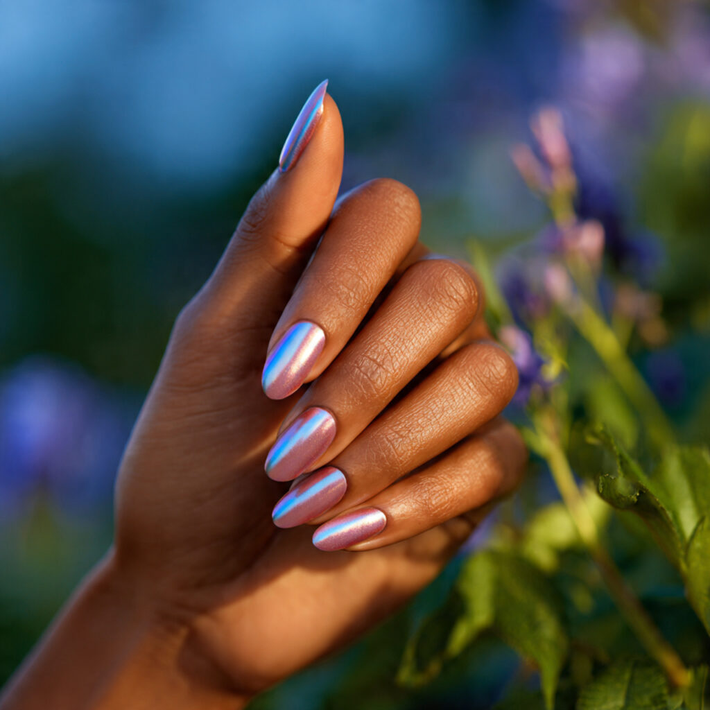 Summer Nails Bright: Bold Colors You’ll Fall in Love With 13 close up of one attractive hand with bright aura n
