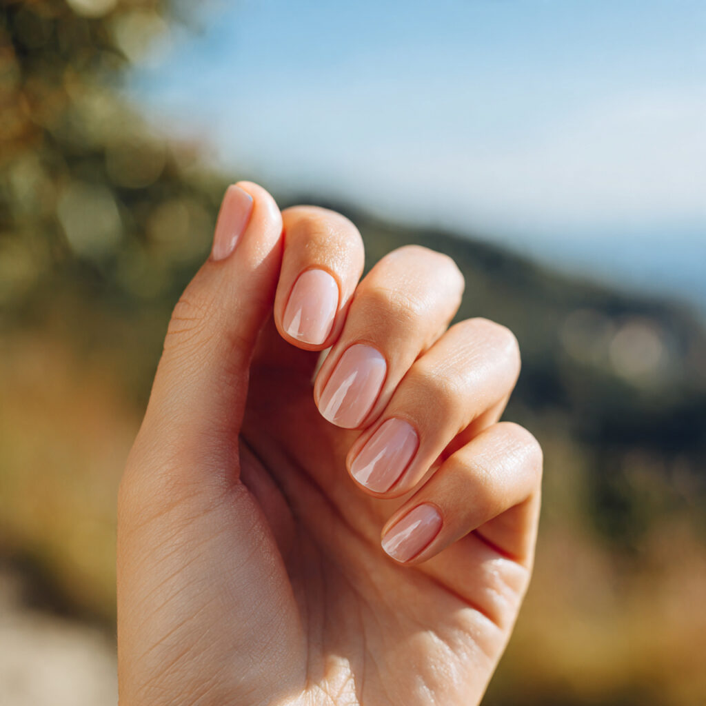 Summer Nails 2026 Simple: Soft, Effortless Looks You’ll Keep Saving 11 close up of one attractive hand with glossy clear