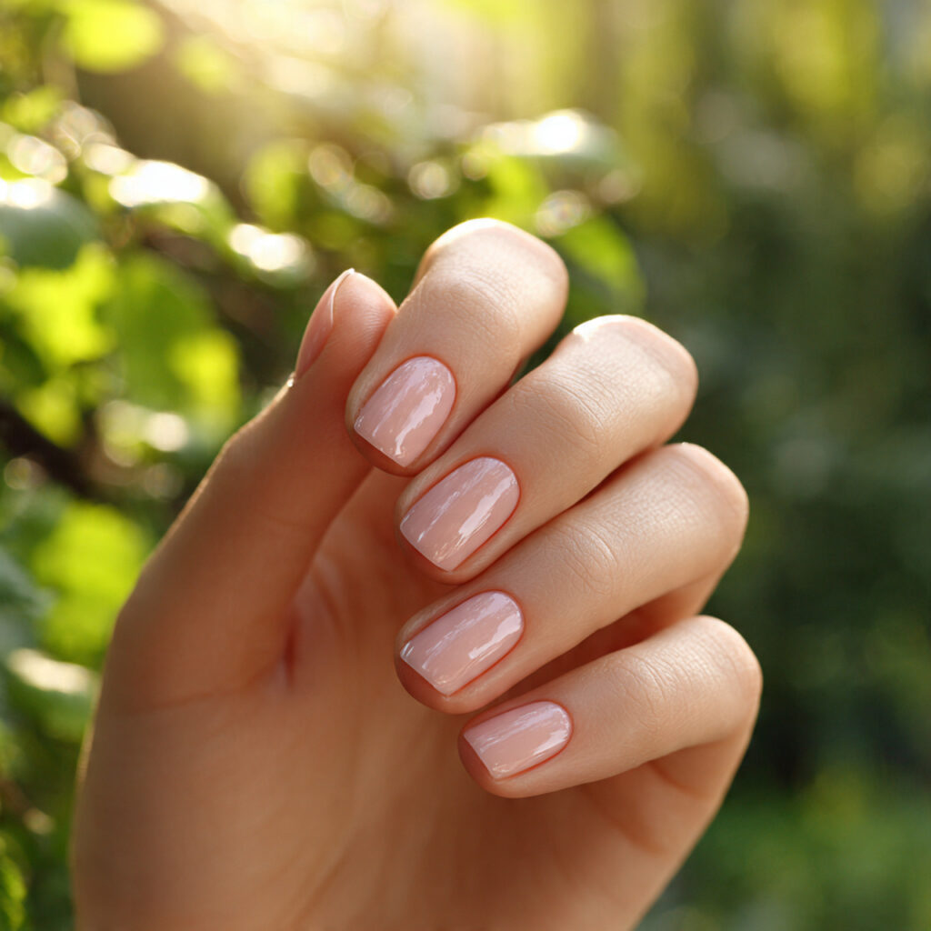 Summer Nails 2026 Pink: Soft, Glossy & Dreamy Pink Nail Inspo 1 close up of one attractive hand with milky pink gl