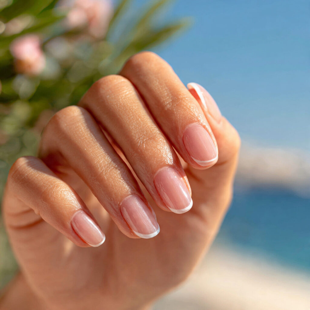 Summer Nails 2026 Simple: Soft, Effortless Looks You’ll Keep Saving 8 close up of one elegant hand with attractive micro