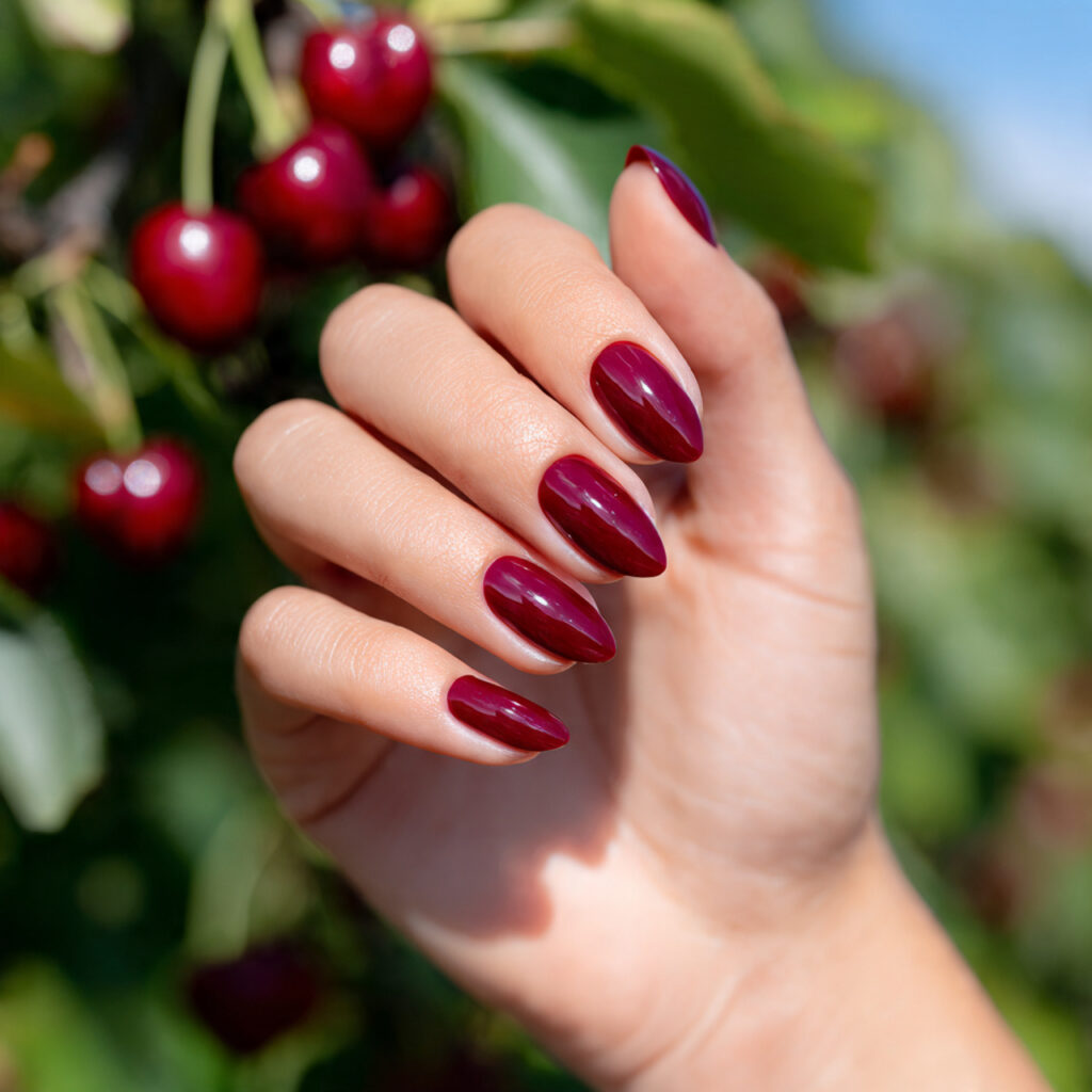 Summer Nails With Designs: 14 Aesthetic Looks You’ll Want to Copy 3 close up of one hand with attractive cherry detail