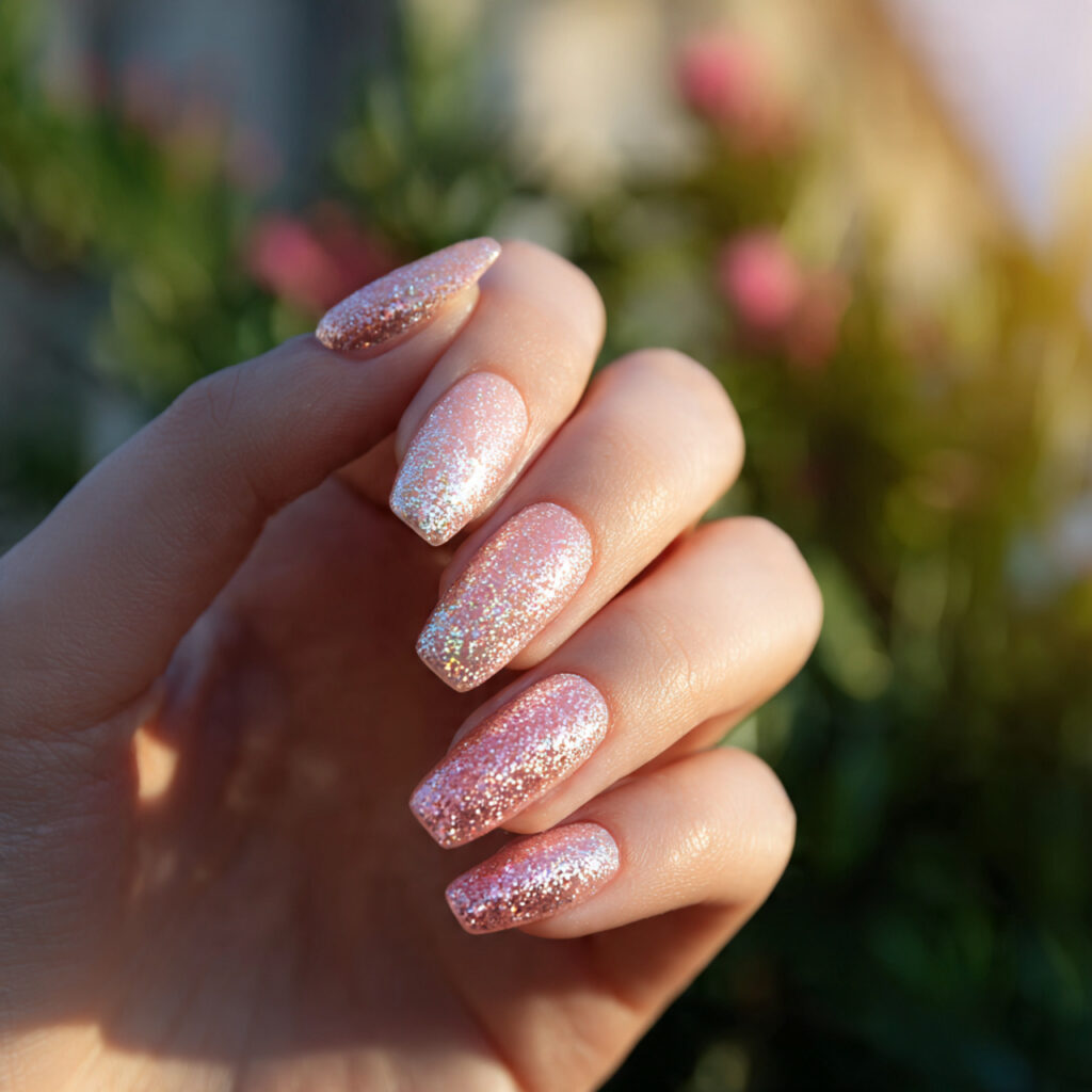 Summer Nails Colorful: Bright, Playful & Totally Aesthetic Ideas 12 close up of one hand with attractive colorful glit