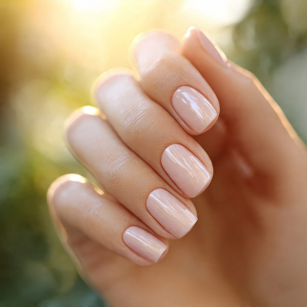 Summer Nails 2026 Short: Cute, Fresh & Effortless Nail Ideas You’ll Obsess Over 9 close up of one hand with attractive creamy beige