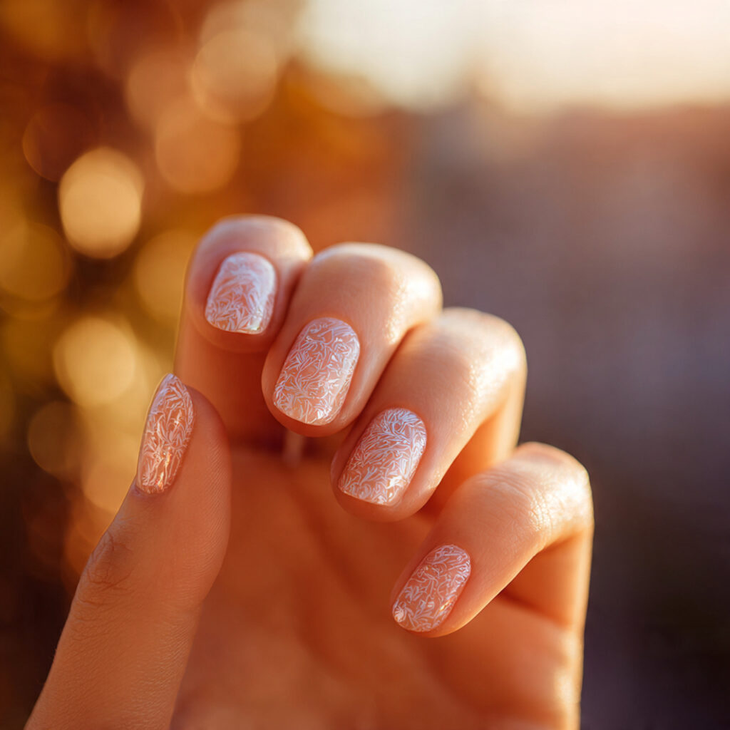 Summer Nails With Designs: 14 Aesthetic Looks You’ll Want to Copy 7 close up of one hand with attractive milky gloss n
