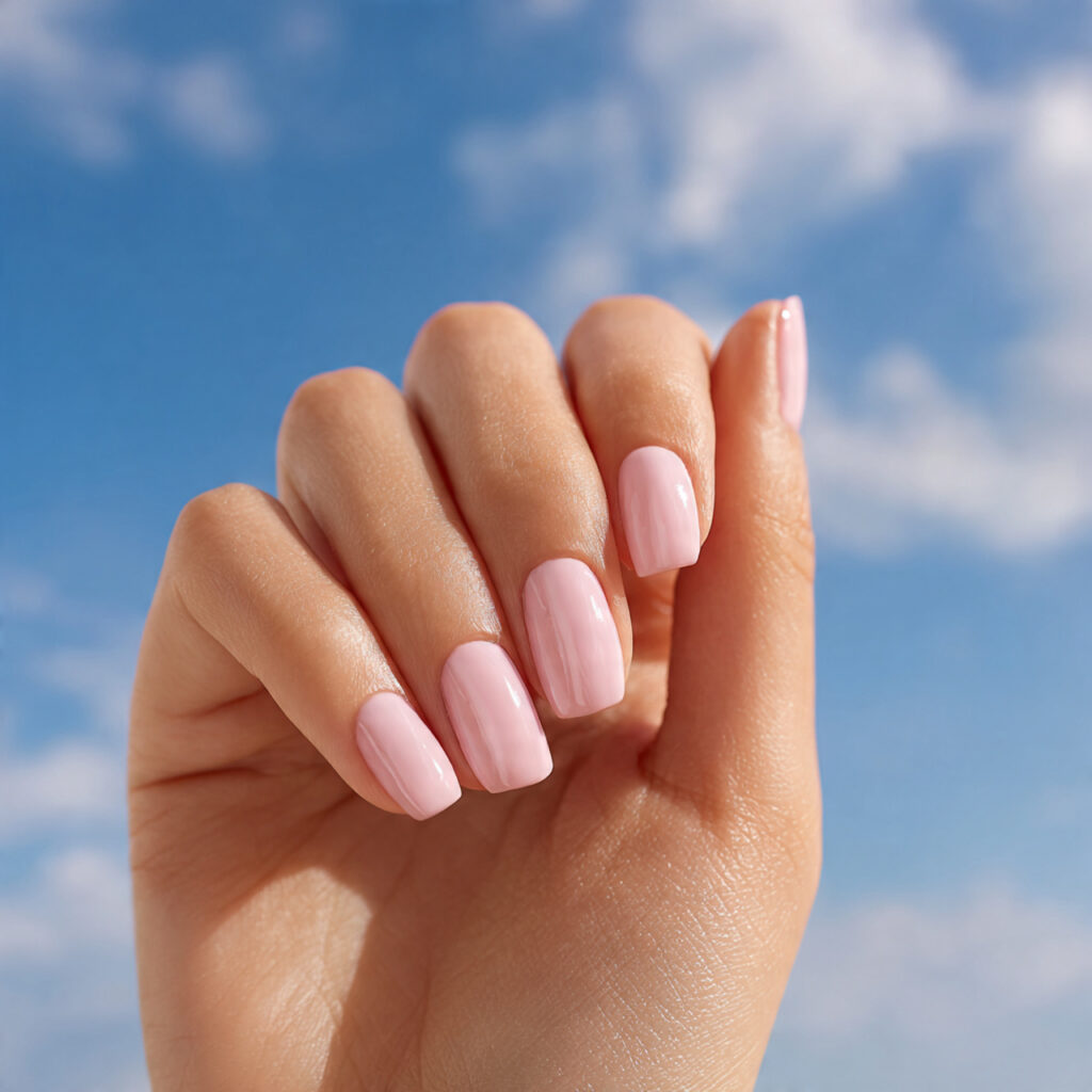 Summer Nails Inspirations: The Dreamiest Looks You’ll Want to Save Instantly 1 close up of one hand with attractive milky pink gl