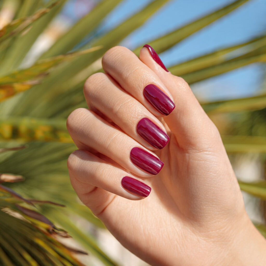 Summer Nails Red: 14 Hot, Dreamy Designs You’ll Want All Season 1 one attractive hand with juicy cherry gloss nails