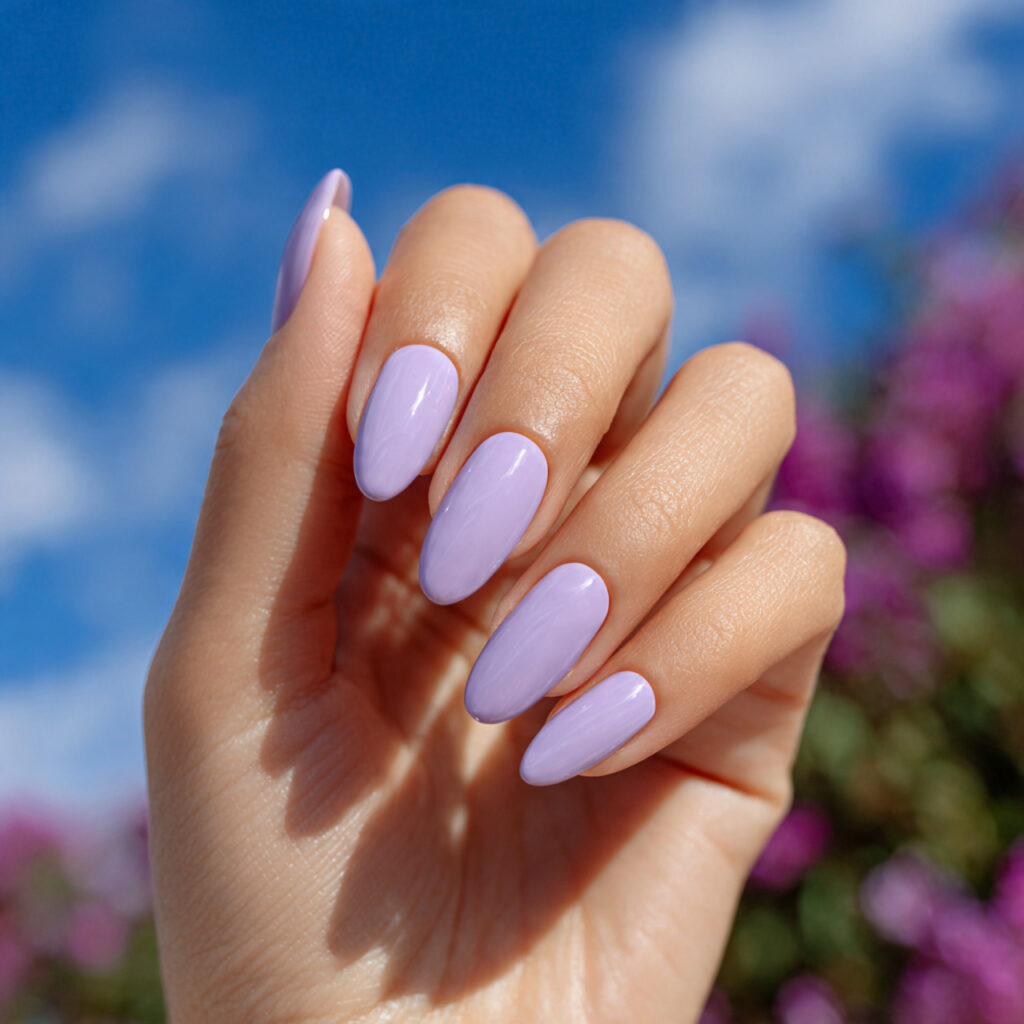 Summer Aura Nails: Dreamy, Glowy Designs You’ll Be Obsessed With 3 one attractive hand with lavender dream aura nails