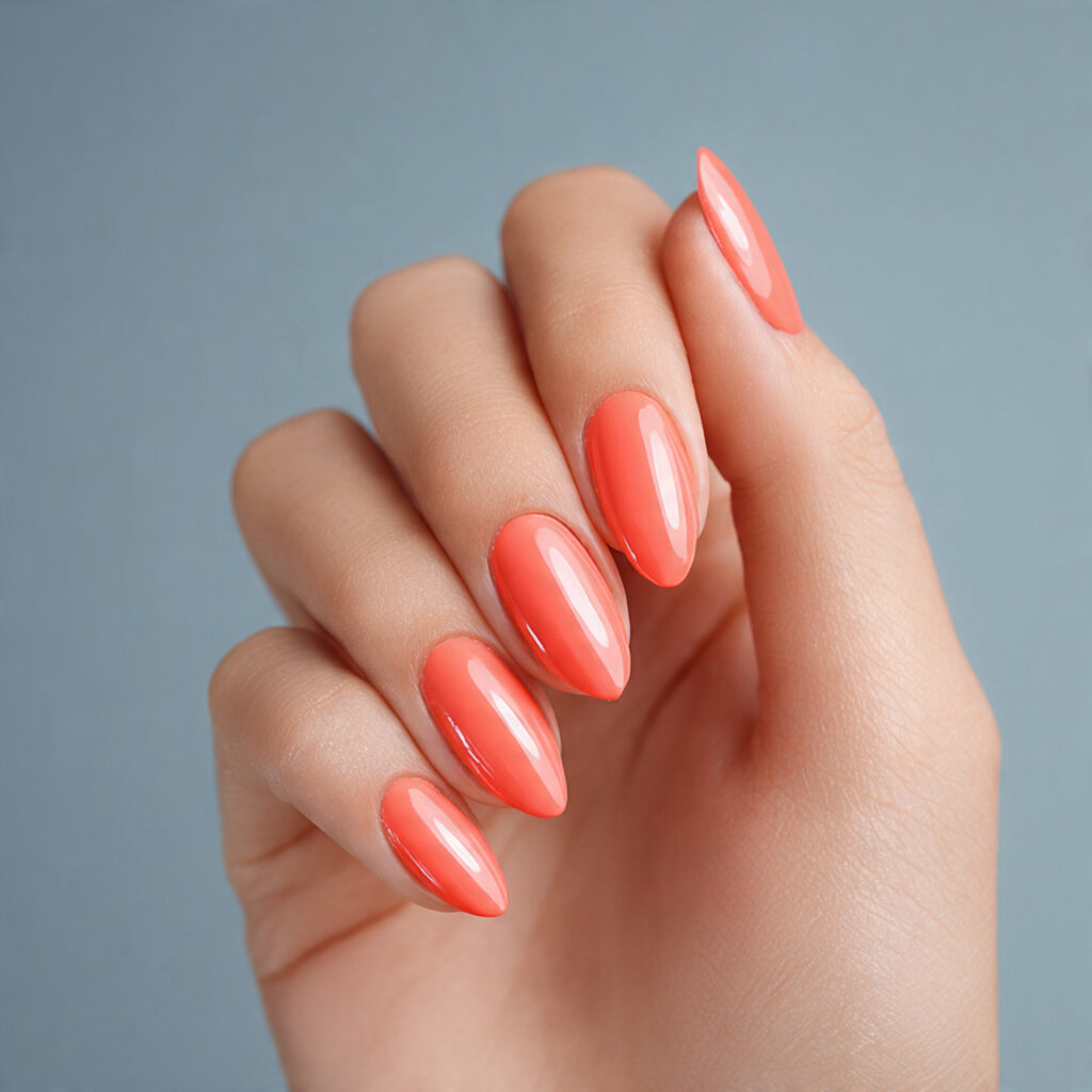 Summer Nails Inspirations: The Dreamiest Looks You’ll Want to Save Instantly 5 one hand with attractive coral bright summer nails