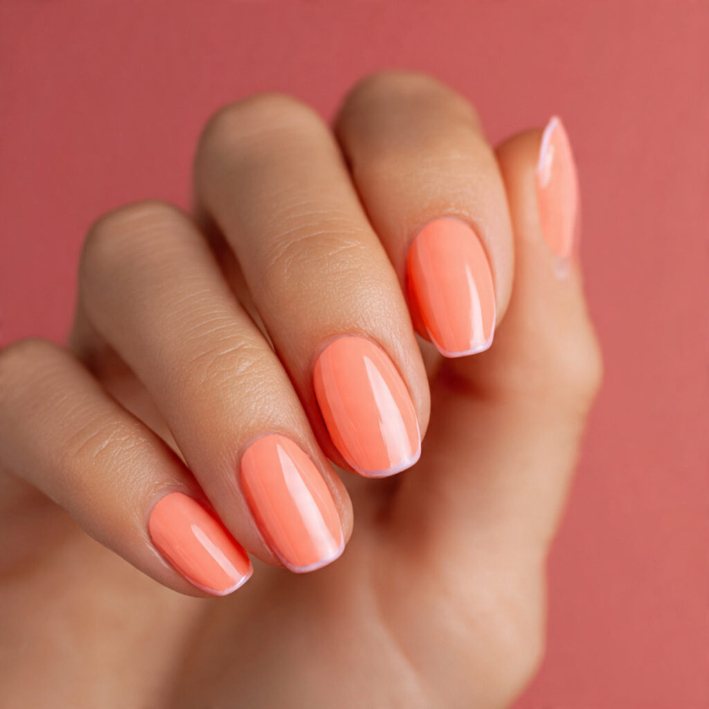 Summer Nails French: The Soft, Sunny Twist Everyone’s Obsessed With 9 one hand with attractive coral french tip nails gl