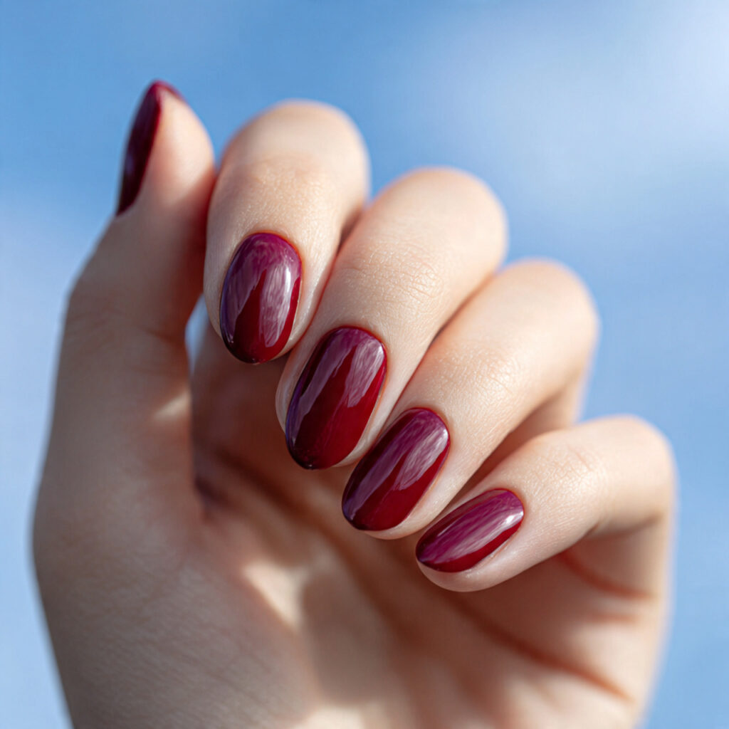 Summer Nails Red: 14 Hot, Dreamy Designs You’ll Want All Season 9 one hand with attractive deep wine red summer nail